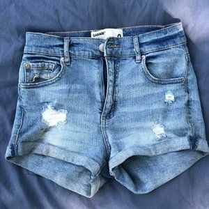 High waisted denim shorts